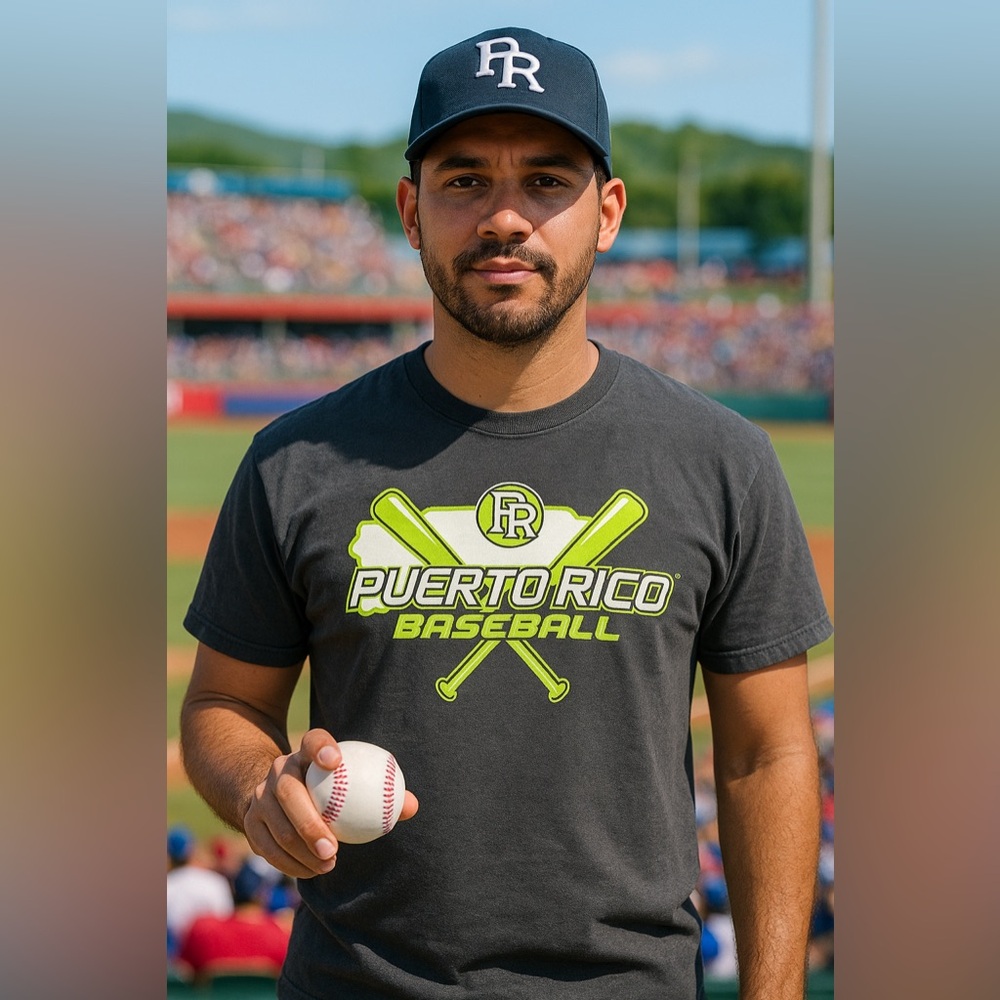 Puerto Rico Baseball Tee Sz Lg
